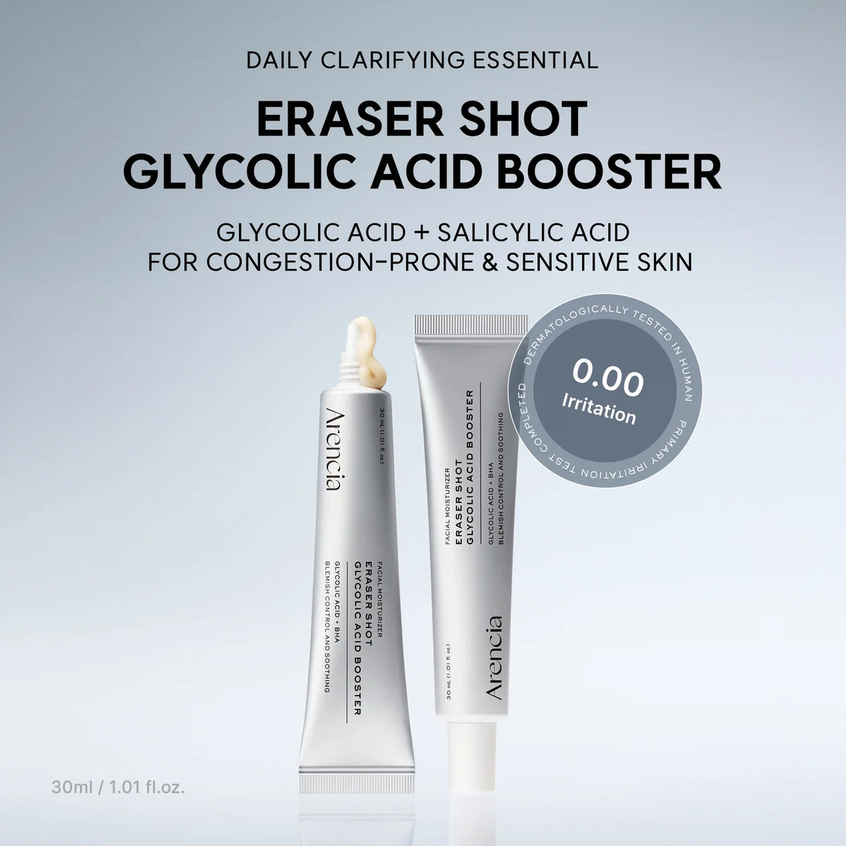 Eraser Shot Glycolic Acid Booster, Daily Clarifying Multi-Acid Formula for Smoother, Clear-Looking Skin, 1.01 fl. oz.