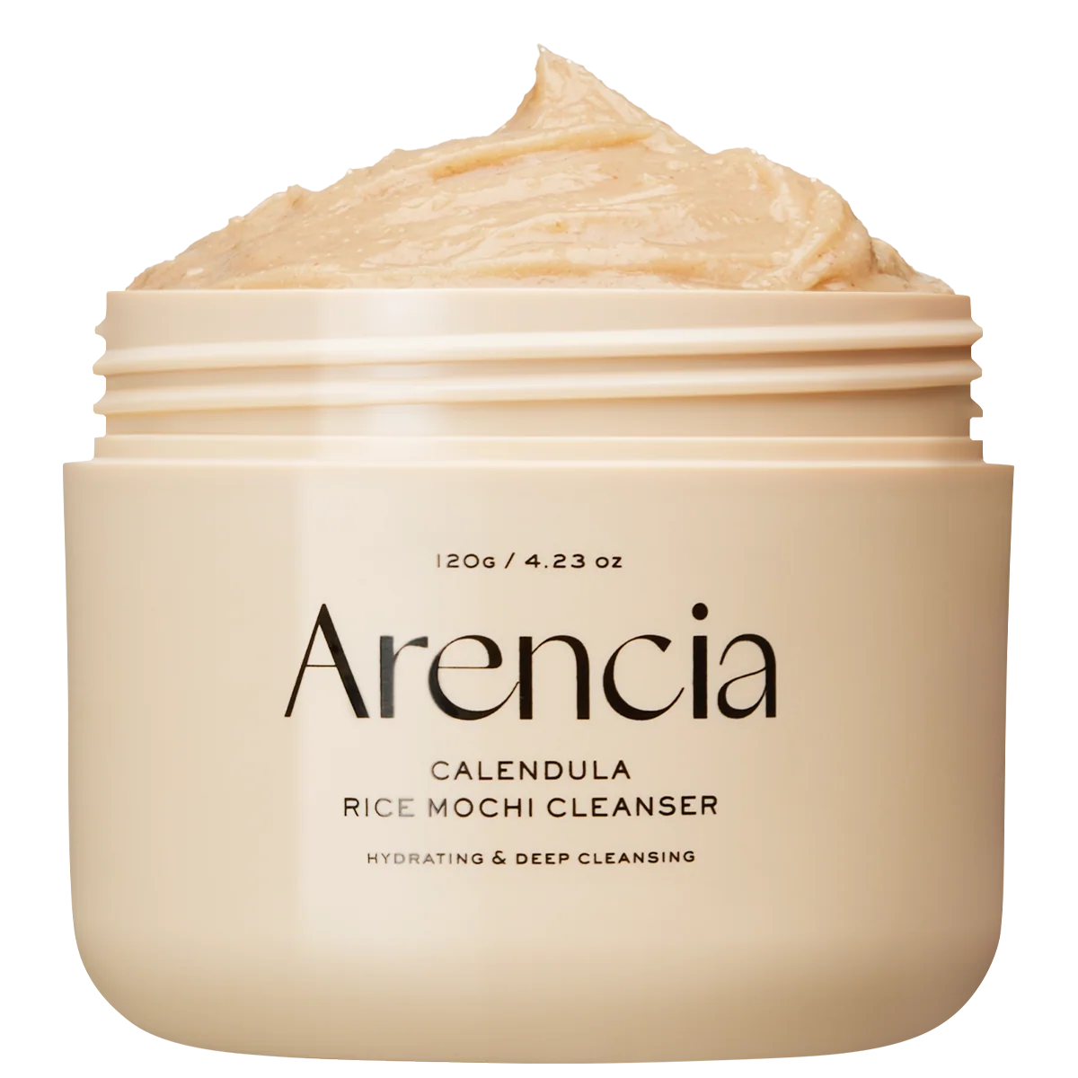 Calendula Rice Mochi Cleanser, Gentle Exfoliating Foam Wash for Sensitive, Dry, Rough Skin, 4.23oz / 120g