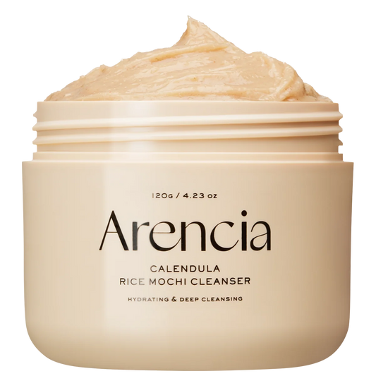 Calendula Rice Mochi Cleanser, Gentle Exfoliating Foam Wash for Sensitive, Dry, Rough Skin, 4.23oz / 120g