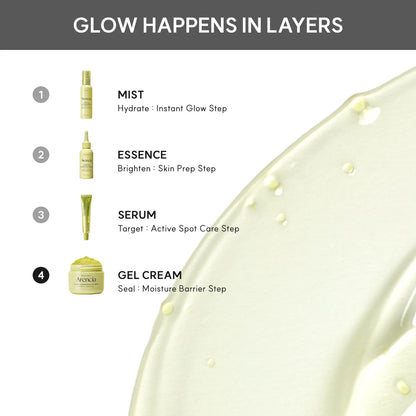 Vitamin C Glow Booster Gel Cream, Lightweight Brightening Gel Moisturizer for Even Tone & Radiant Skin, 1.76 oz