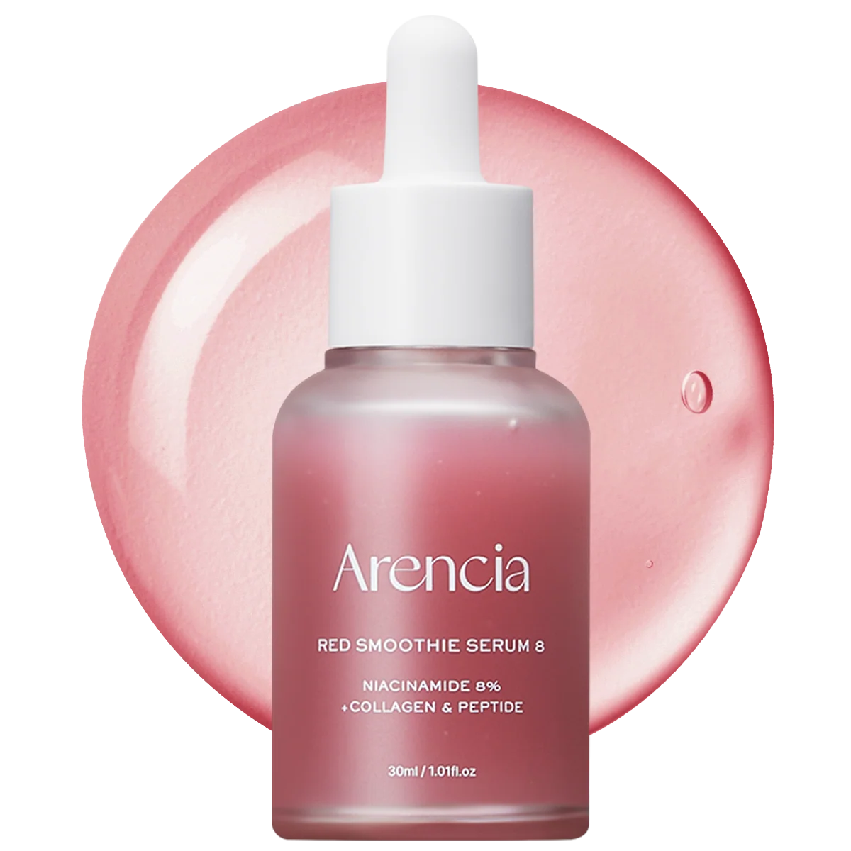 Arencia Red Collagen + Peptide Smoothie Serum, 8% Niacinamide, Vitamin C, Vitamin E, lifting anti-aging serum for skin texture for glass skin