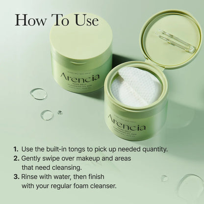 Pore Melt Cleansing Oil Pad, Easy Makeup Removing with Cleansing Wipes with Green Tea, Rice, Ceramide, 4.73 oz. (50 Pads)