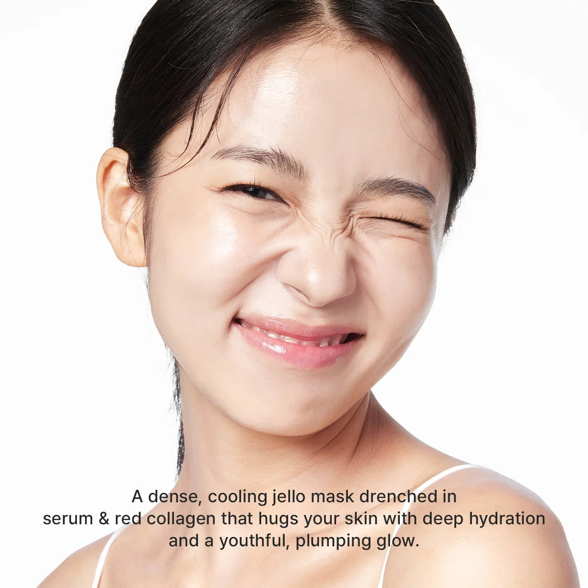 Arencia Red Collagen Jello Overnight Mask, Bouncy, Glow Skin with Red Collagen, Peptides, Niacinamide, 0.88oz x 4ea