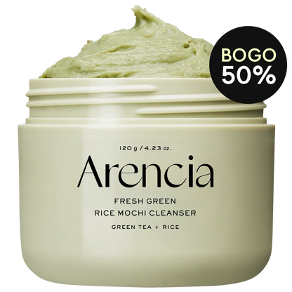 Arencia Fresh Green Rice Mochi Cleanser, Gentle Daily Cleanser for Congestion-Prone Skin, 1.76oz / 4.23oz