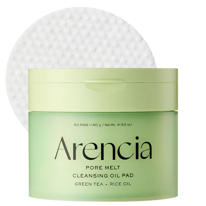 Pore Melt Cleansing Oil Pad, Easy Makeup Removing with Cleansing Wipes with Green Tea, Rice, Ceramide, 4.73 oz. (50 Pads)