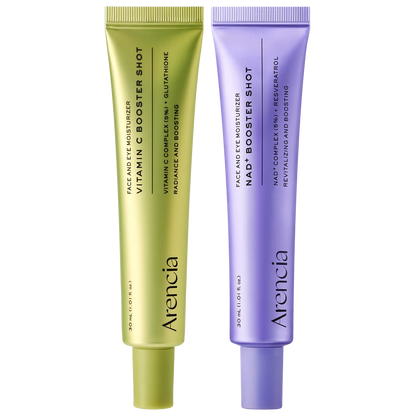 Booster Shot Skin Renewal Duo - Vitamin C & Retinal for Day And Night Brightening, Pore Minimizing, Moisturizing, and Fades Dark Spots | 1.01 fl oz + 1.01 fl oz