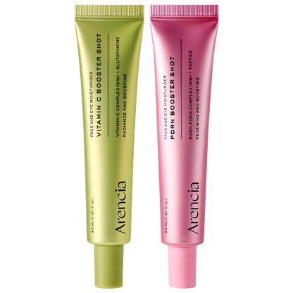 Booster Shot Skin Renewal Duo - Vitamin C & Retinal for Day And Night Brightening, Pore Minimizing, Moisturizing, and Fades Dark Spots | 1.01 fl oz + 1.01 fl oz